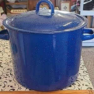 Blue Enamel Stock Pot